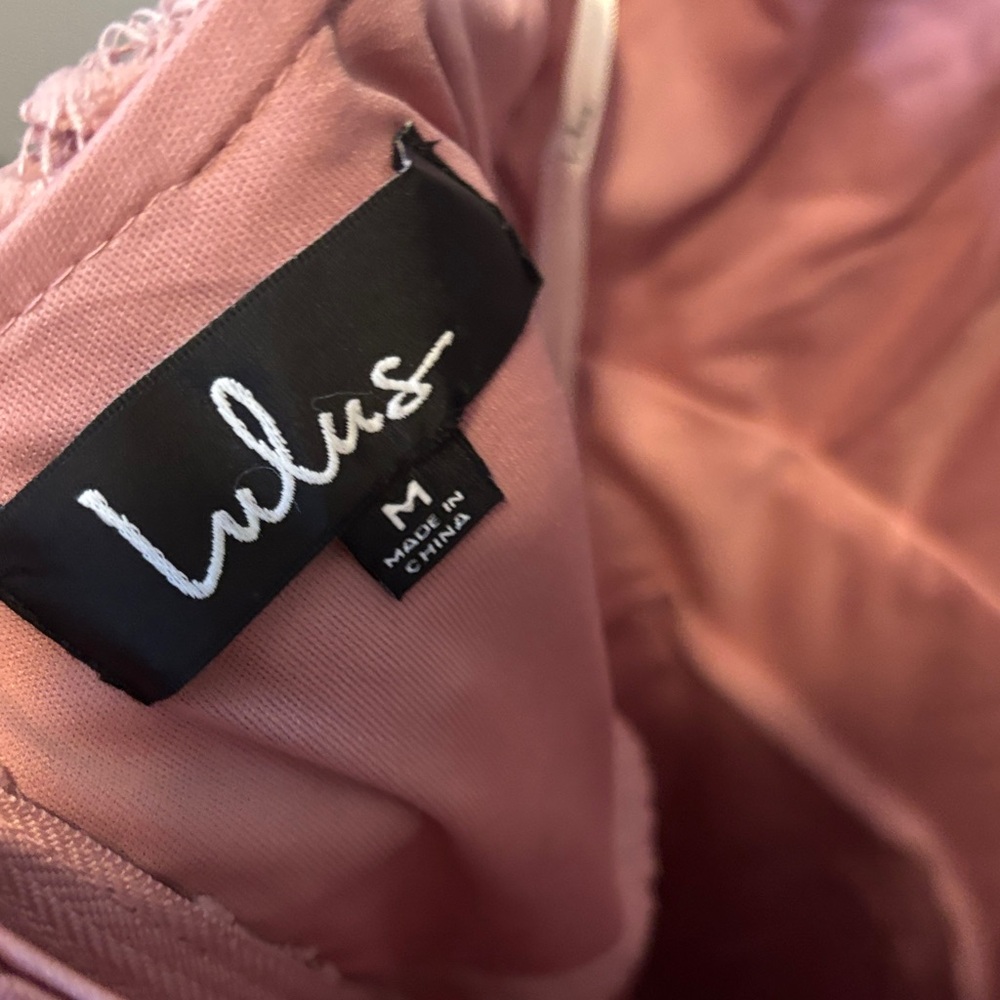 Lulu's Blush Lace Midi Dress - Picture 6 of 6